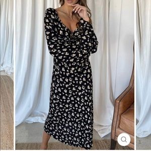 FLEUR DRESS - BLACK DAISY size 8